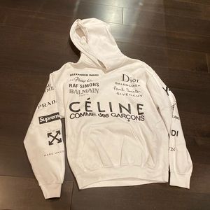 white/black hoodie